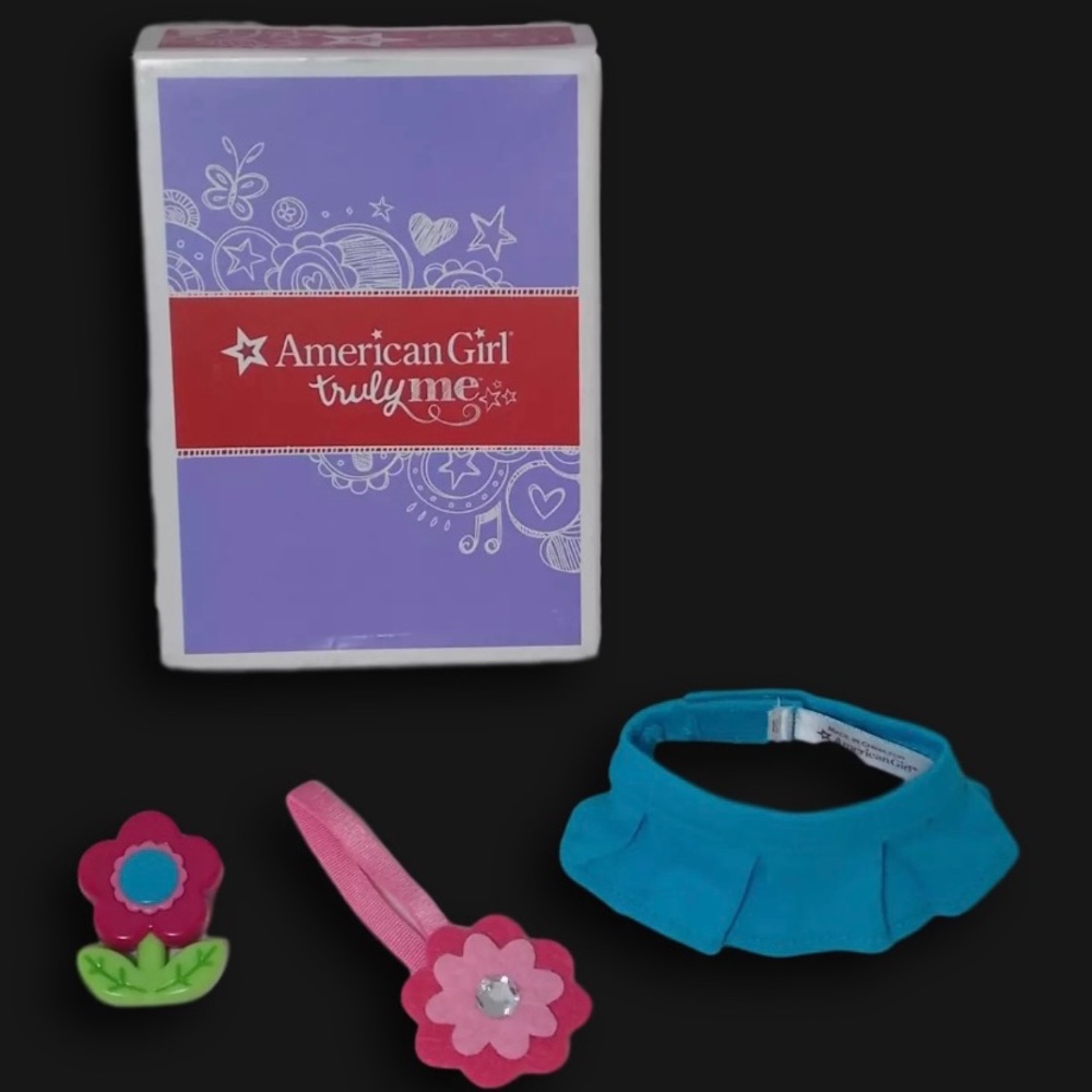 American Girl Preppy Pet Outfit~Skirt Collar Headband Flower Toy~New In Box